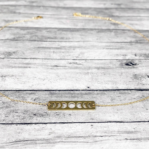 Moon Phase Necklace | Bar Necklace | Silver Moon Necklace | Gold Moon Necklace | FENNO FASHION | Megan Fenno