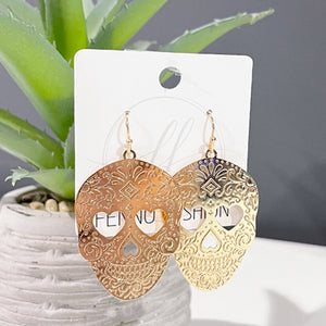 Gold Skull Earrings | Halloween Jewelry | Cute Halloween Earrings | FENNO FASHION | Megan Fenno 