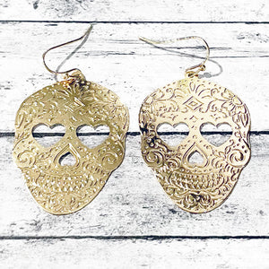 Gold Skull Earrings | Halloween Jewelry | Cute Halloween Earrings | FENNO FASHION | Megan Fenno 