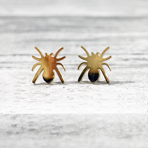 Gold Spider Stud Earrings | Halloween Earrings | FENNO FASHION | Megan Fenno 