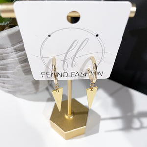 Gold Hoop Earrings | Triangle Dangly Earrings | Megan Fenno | FENNO FASHION