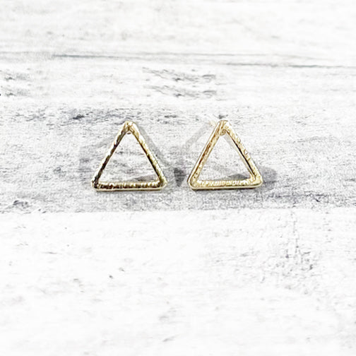 Dainty Silver Triangle Earrings | Triangle Studs | Megan Fenno | FENNO FASHION