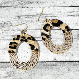 Cheetah Print Earrings | Gold Geometric Jewelry | Megan Fenno | FENNO FASHION 