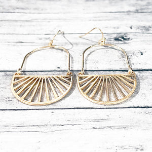 Gold Geometric Earrings | Semi-Circle Geometric Earrings | FENNO FASHION | Megan Fenno