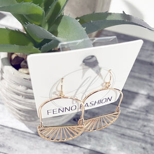 Gold Geometric Earrings | Semi-Circle Geometric Earrings | FENNO FASHION | Megan Fenno