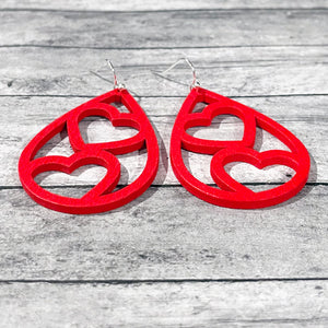 Red Valentine Heart Earrings | Valentine's Day Jewelry | Megan Fenno | FENNO FASHION