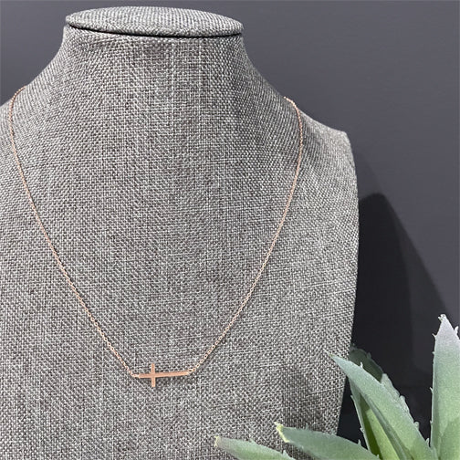 Curved Sideways Cross and Tiny Hammered Ball Necklace Set of 2 Minimal  Necklaces, 14k Gold Filled, Sterling Silver, 14k Rose Gold Filled - Etsy