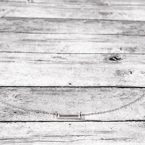 Dainty Silver Bar Necklace | Silver Crystal Necklace | Megan Fenno | FENNO FASHION