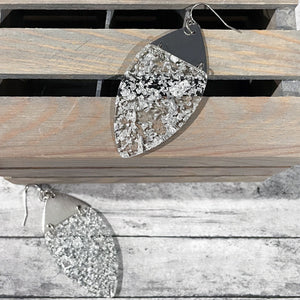 Silver Foil Earrings | Silver Resin Earrings | Geometric Jewelry | FENNO FASHION | Megan Fenno