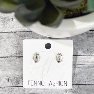 Silver Football Stud Earrings | Sports Earrings | FENNO FASHION | Megan Fenno 