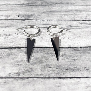 Silver Hoop Earrings | Triangle Dangly Earrings | Megan Fenno | FENNO FASHION