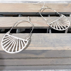 Silver Geometric Earrings | Semi-Circle Geometric Earrings | FENNO FASHION | Megan Fenno