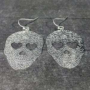 Silver Skull Earrings | Halloween Jewelry | Cute Halloween Earrings | FENNO FASHION | Megan Fenno 