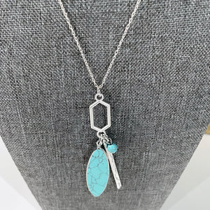 Turquoise Necklace | Turquoise Stone Silver Pendant Necklace | FENNO FASHION | Megan Fenno 