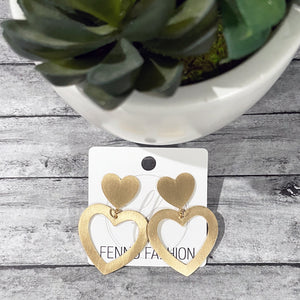 Heart Earrings | Valentine Earrings | Gold Heart Statement Earrings | FENNO FASHION | Megan Fenno