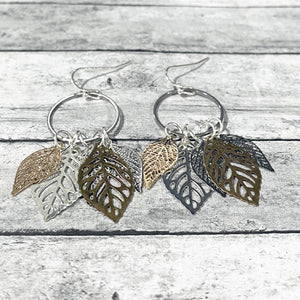 Leaf Earrings | Mixed Metal Jewelry | FENNO FASHION | Megan Fenno  